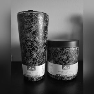 NWT Spiderweb 25oz tumbler with straw lid & Food Storage.  Halloween must haves.